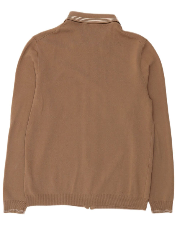 Reiss Mens Cardigan Sweater Large Brown Viscose