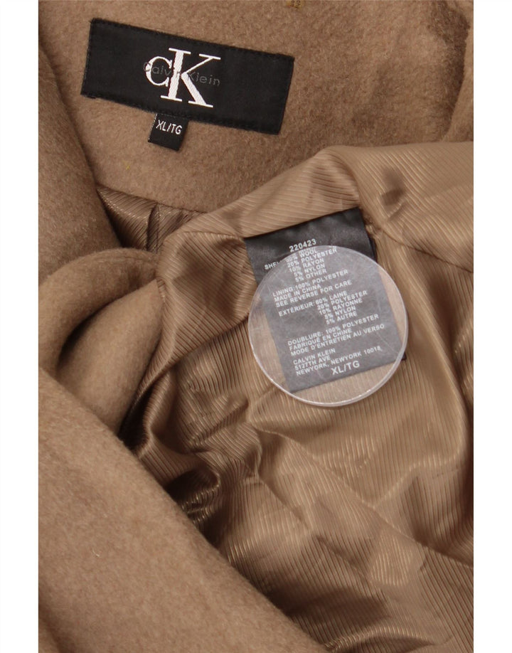 Sobretudo oversized feminino Calvin Klein Reino Unido 18 XL lã bege