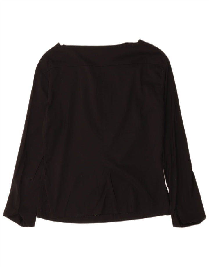 Blusa feminina de manga comprida Zara Top UK 12 algodão preto médio