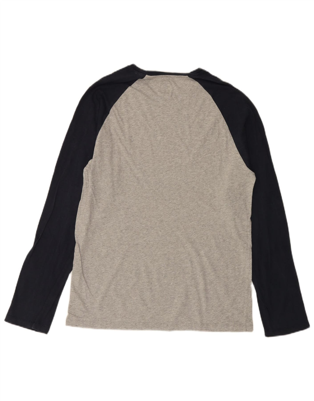 JACK WILLS Top masculino de manga comprida cinza médio algodão colorblock