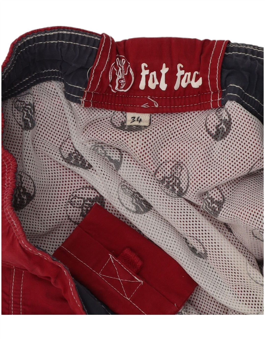 Shorts de natação masculino Fat Face grande vermelho