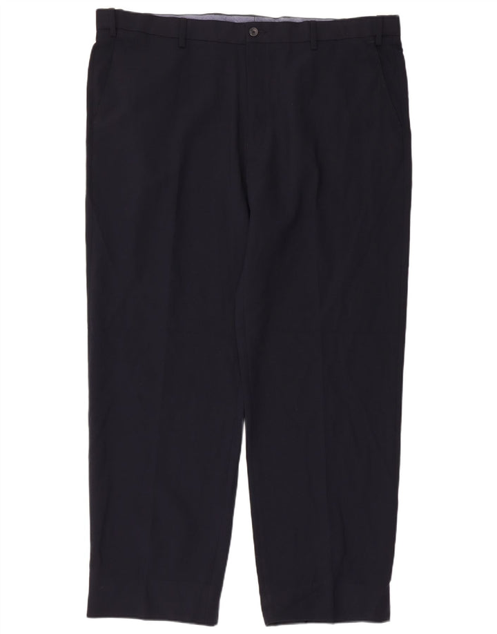 Calça Chino Regular Masculina Marks & Spencer W42 L30 Poliéster Azul Marinho