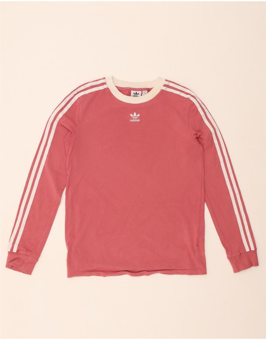 ADIDAS Womens Top Manga Longa UK 8 Pequeno Algodão Rosa