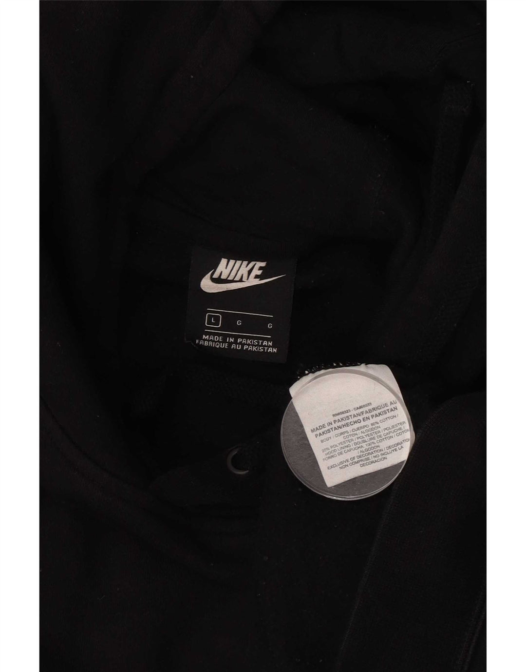 Nike Mens Hoodie Jumper Grande Algodão Preto