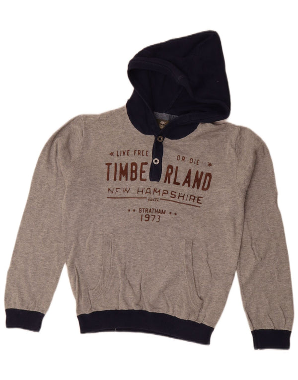 Timberland Meninos Graphic Hooded Jumper 11-12 Anos XS Cinza Colorblock