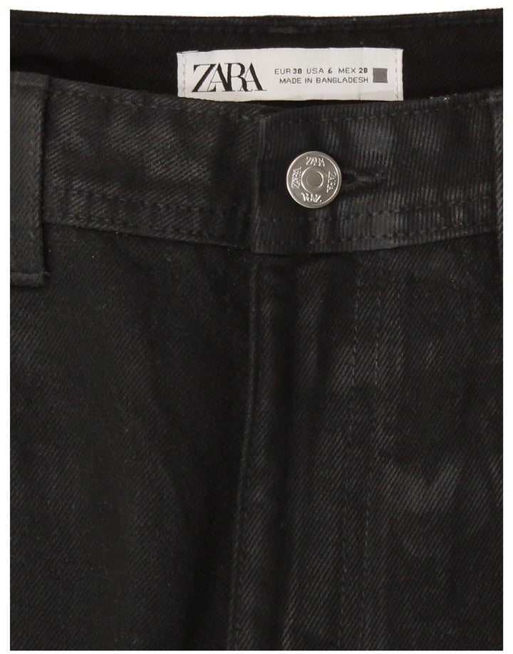 Zara Jeans Cônicos Femininos EU 38 Pequeno W28 L28 Preto