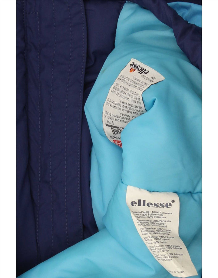 Jaqueta de esqui grande Ellesse feminina US 8 médio azul marinho colorblock