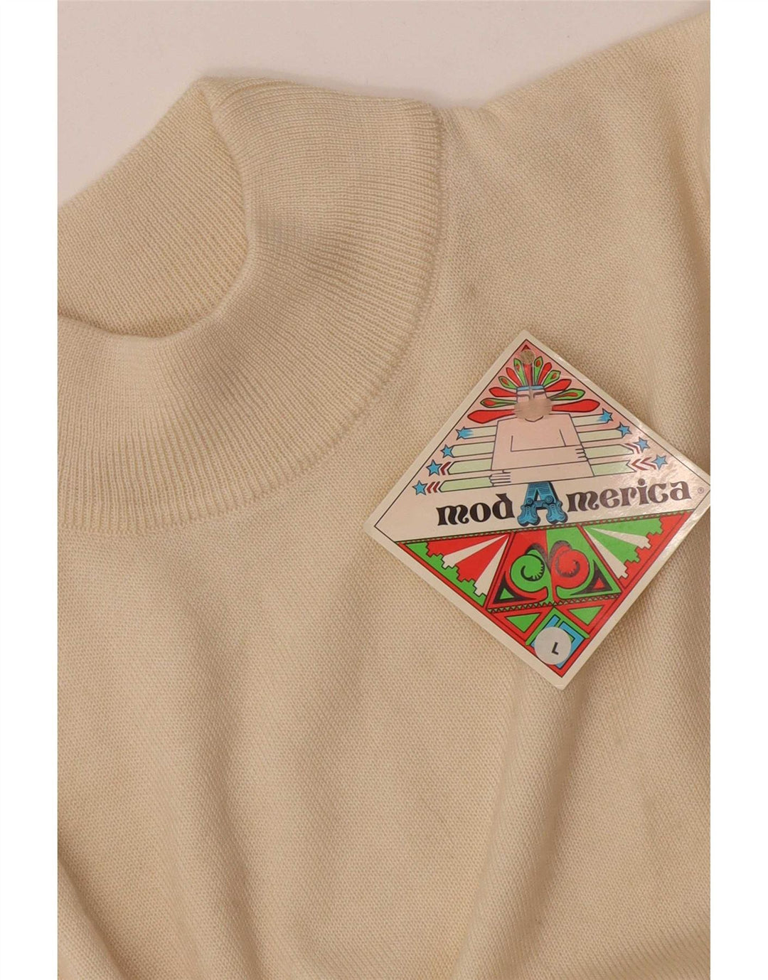 Body feminino vintage de manga comprida UK 14 grande off white