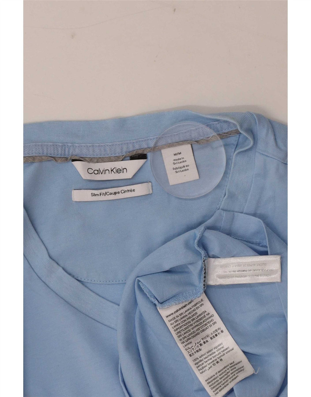 Calvin Klein Mens Slim Fit Camiseta Top Médio Algodão Azul