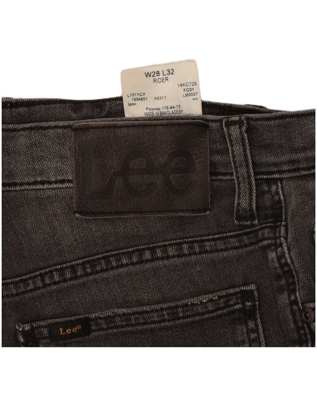 LEE Womens Rider Slim Jeans W28 L32 Cinza Algodão
