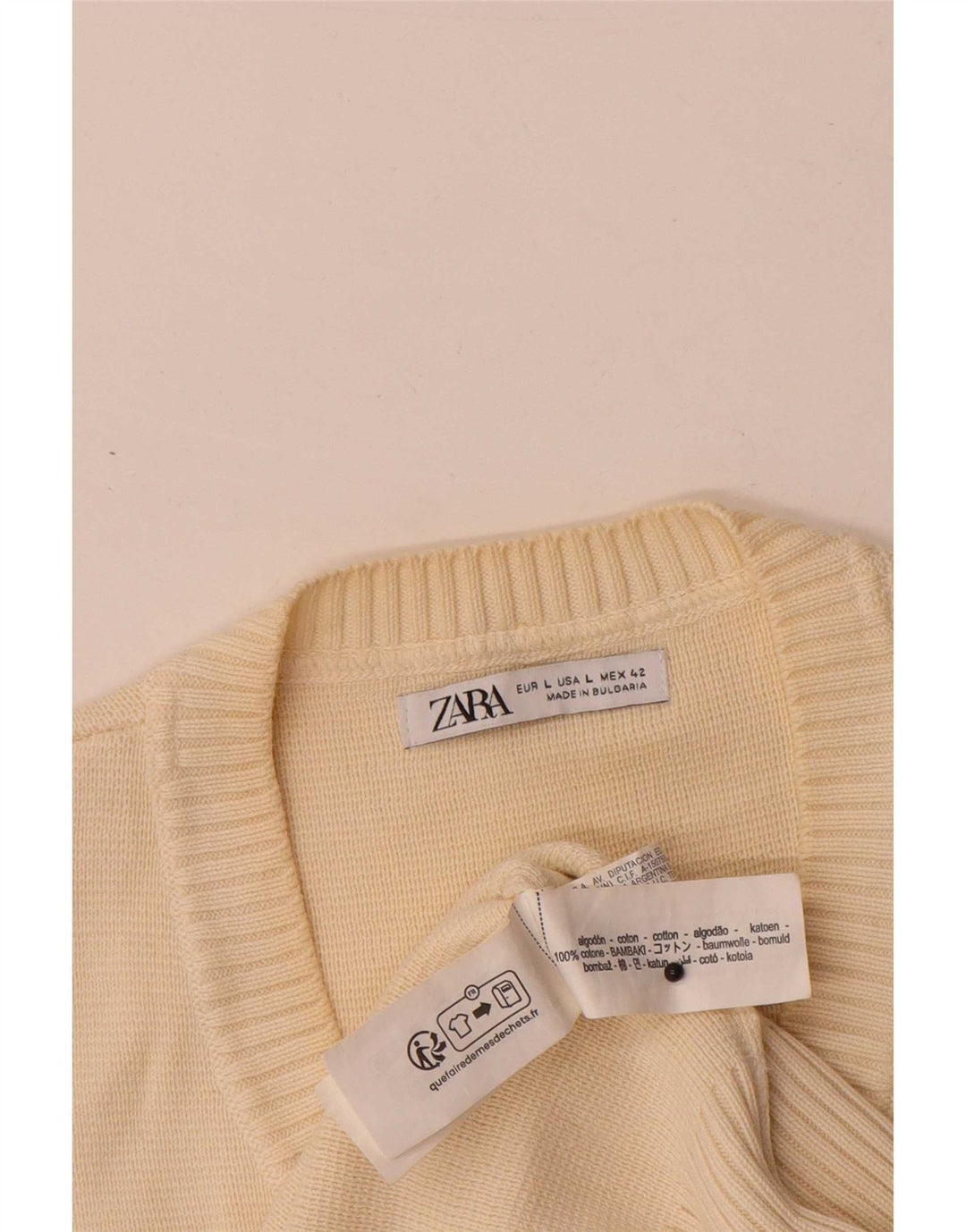 Regata masculina Zara com colete grande de algodão bege