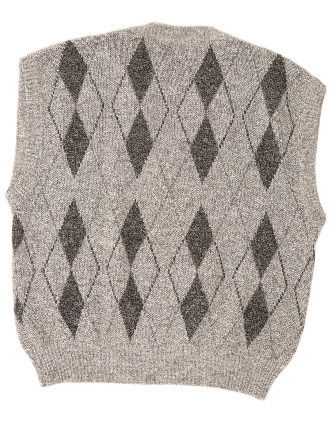 Regata masculina vintage com colete grande cinza Argyle/Diamante