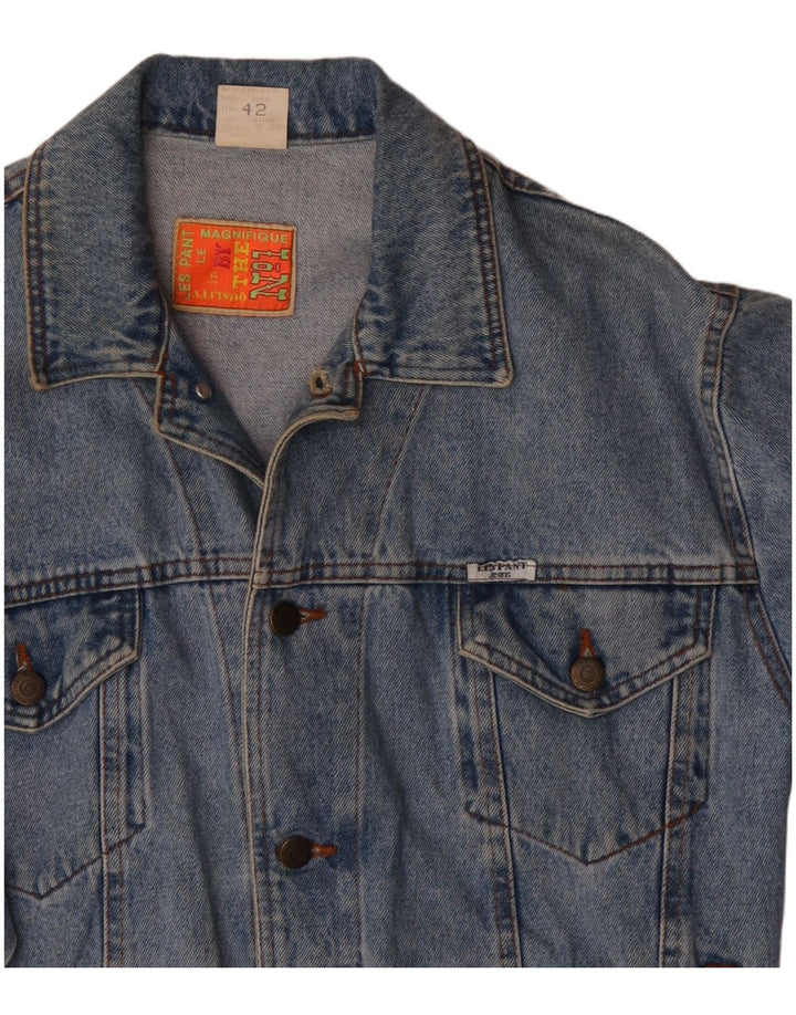 Jaqueta jeans feminina VINTAGE EU 42 grande algodão azul