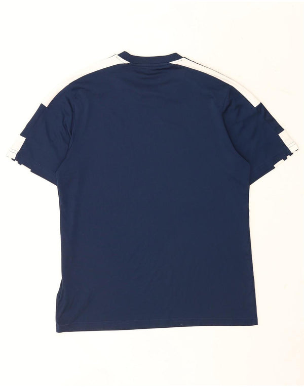 Adidas Mens Aeroready Camiseta Top Grande Azul Marinho Colourblock Poliéster