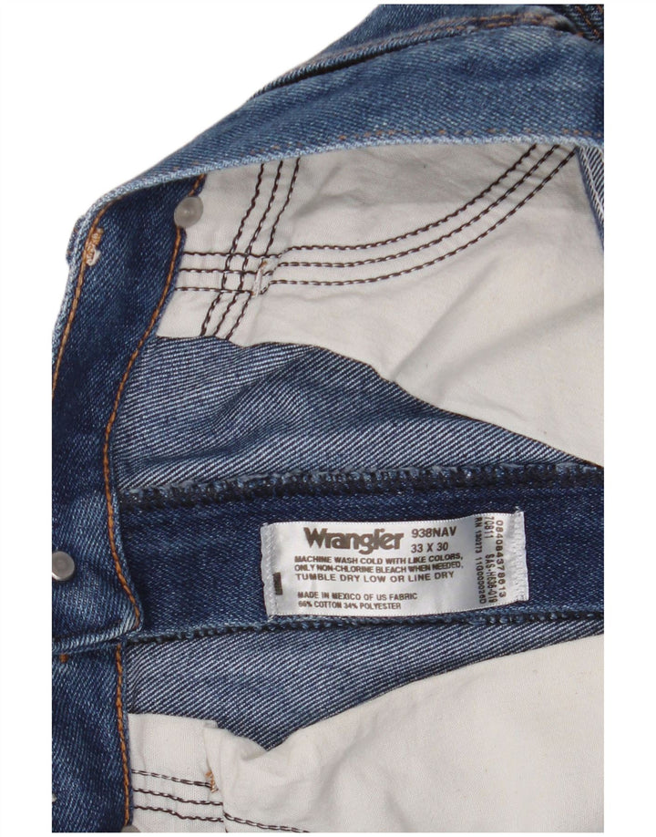 Wrangler Mens Straight Jeans W33 L30 Azul Algodão