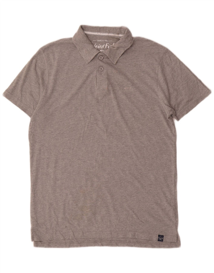 Camisa polo masculina Weird Fish algodão cinza médio