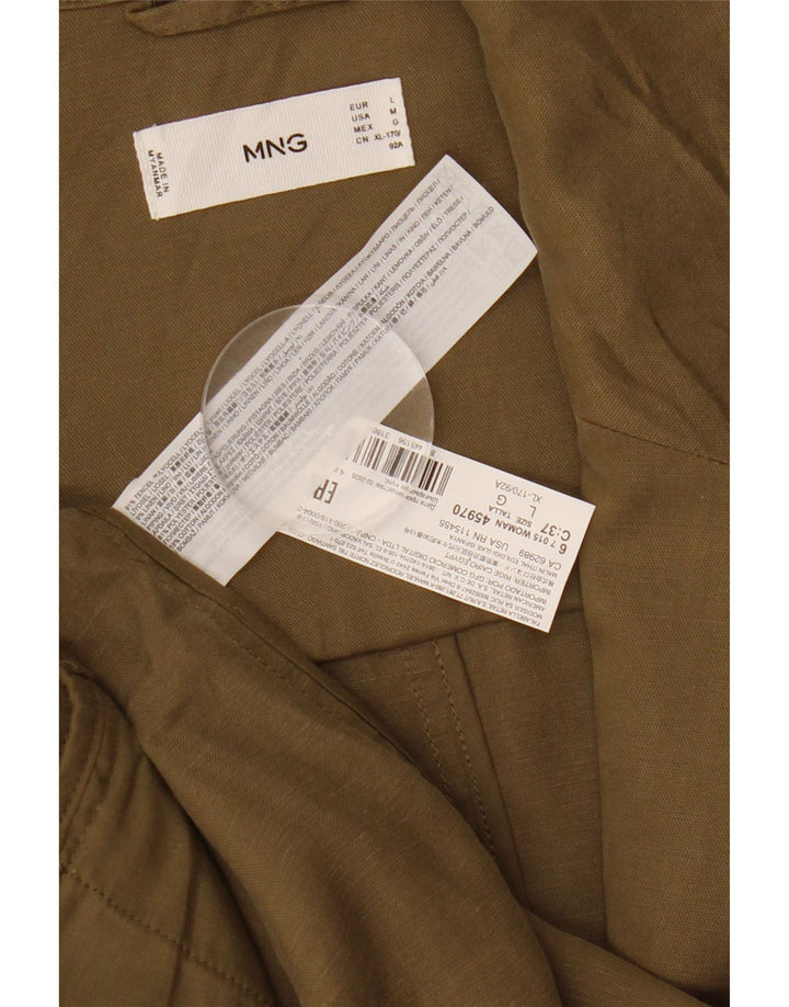 Jaqueta militar feminina MANGO Reino Unido 16 grande cáqui Lyocell