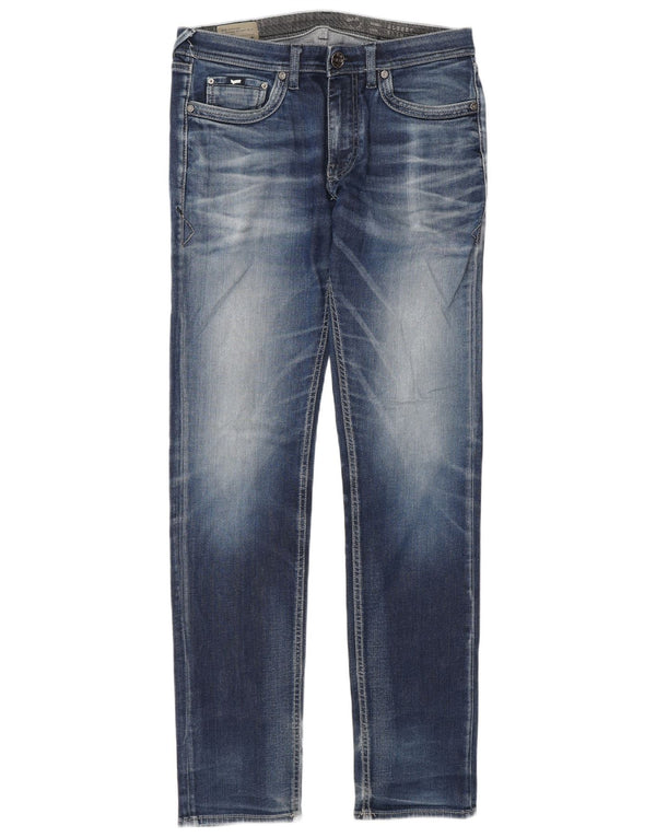 Gas Mens Albert Slim Jeans W32 L34 Azul Algodão