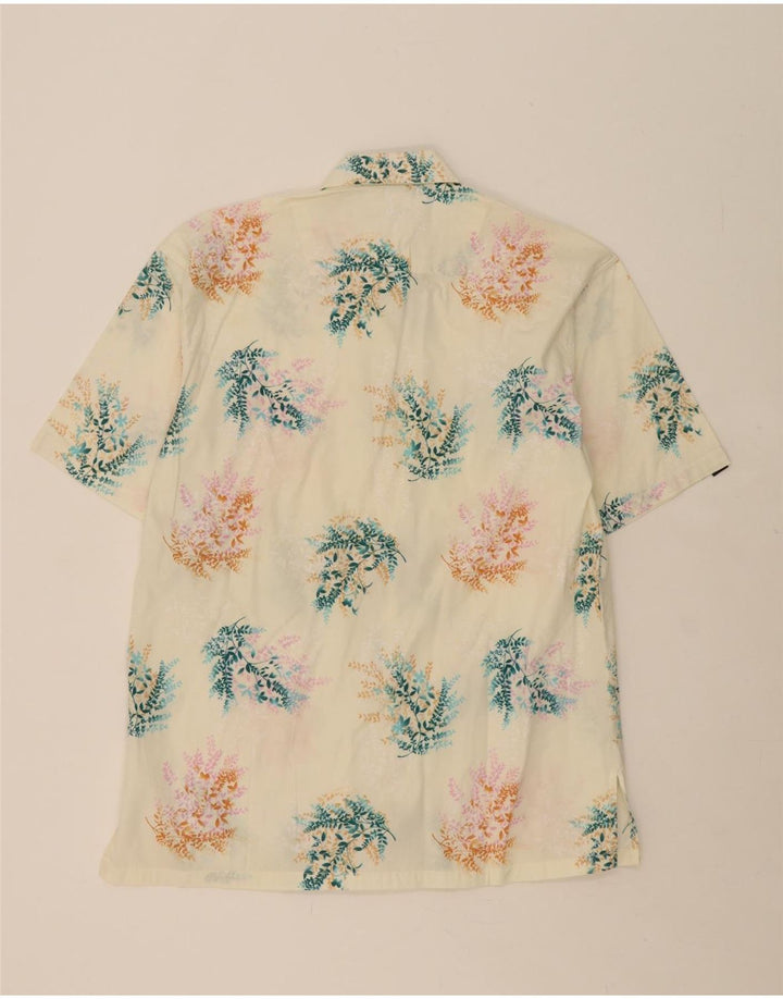 U2 Mens Short Sleeve Shirt XL Off White Floral Cotton Vintage U2 and Second-Hand U2 from Messina Hembry 