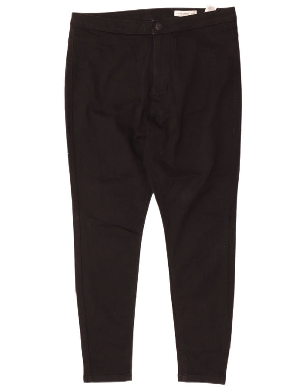 Calça casual feminina de cintura alta Marks & Spencer UK 18 XL W34 L28 preta