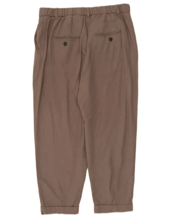Zara Calça Chino Feminina Cintura Alta Grande W30 L23 Bege Lyocell