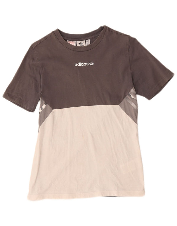 Camiseta Adidas Menino 13-14 Anos Cinza Colorblock Algodão