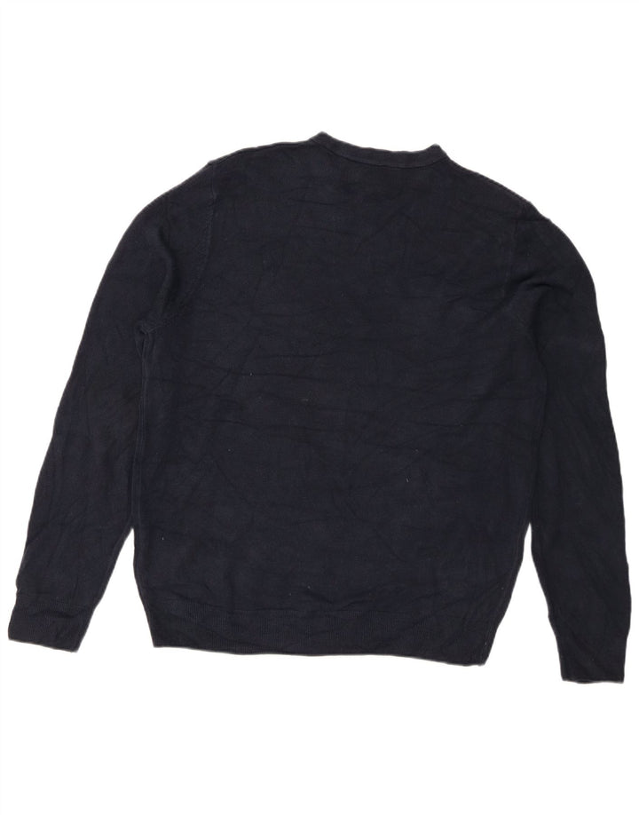 Suéter masculino Marks & Spencer com gola redonda grande acrílico azul marinho