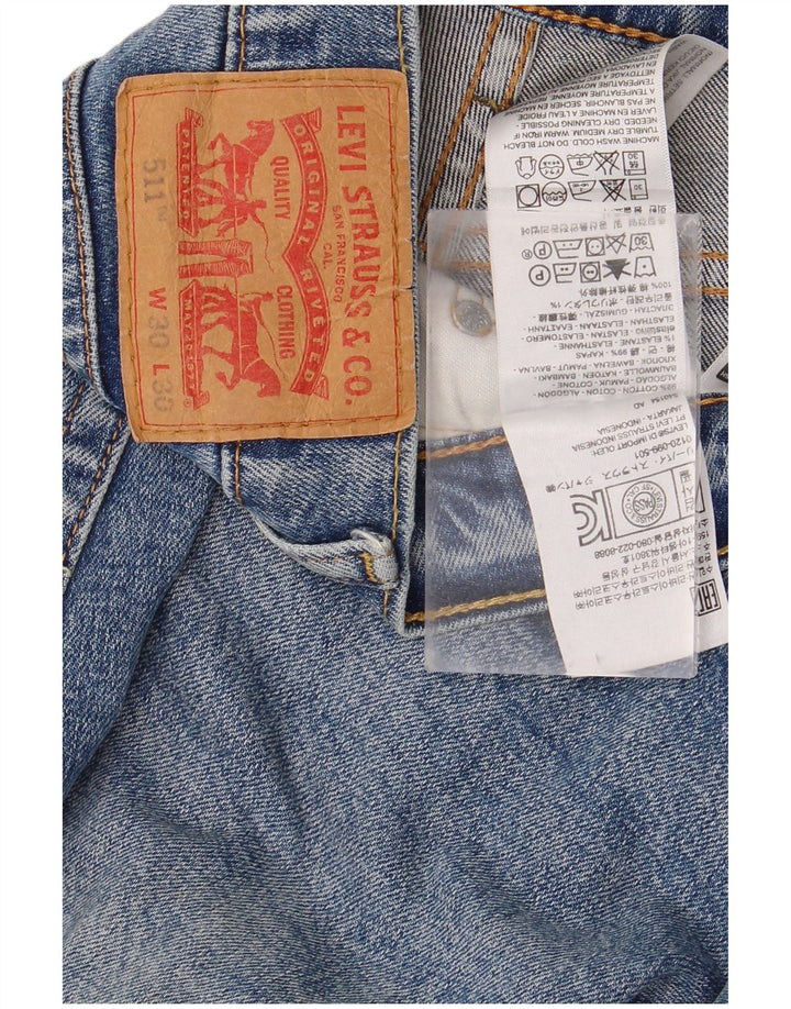 Levi's Masculino 511 Slim Jeans W30 L30 Azul Algodão