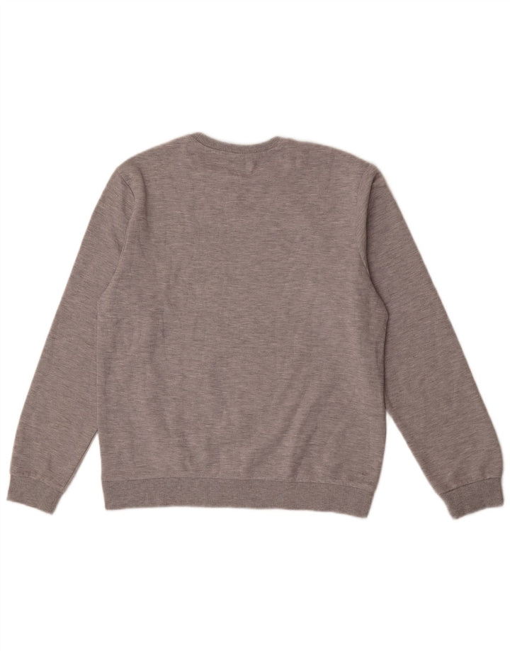 North Sails moletom gráfico masculino jumper médio cinza algodão manchado