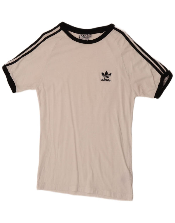 Adidas Mens Camiseta Top Grande Algodão Branco
