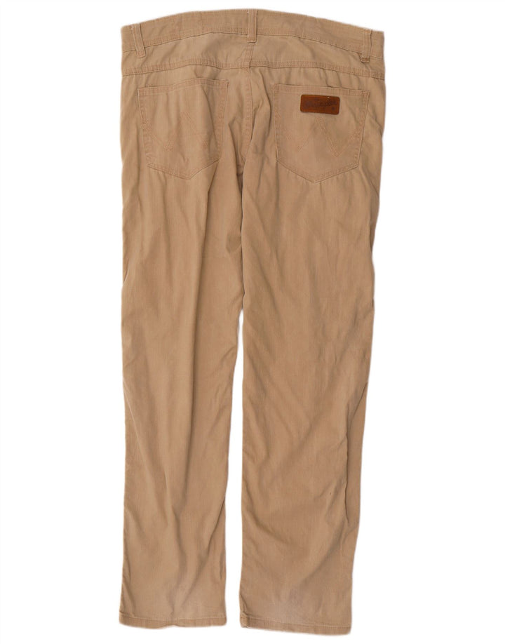 Calça casual reta Texas WRANGLER masculina W34 L32 algodão bege