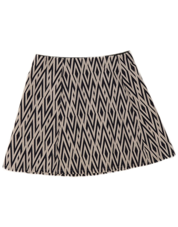 Zara Womens Trafaluc Mini Saia Médio W28 Azul Marinho Geométrico