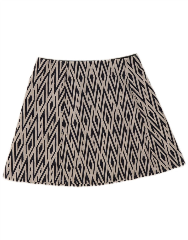 Zara Womens Trafaluc Mini Saia Médio W28 Azul Marinho Geométrico