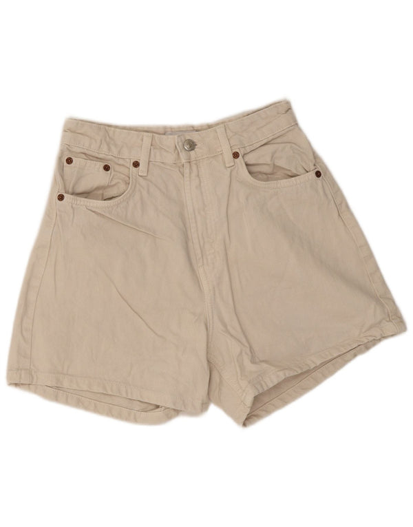 Zara Shorts jeans feminino de cintura alta EU 36 XS W26 bege