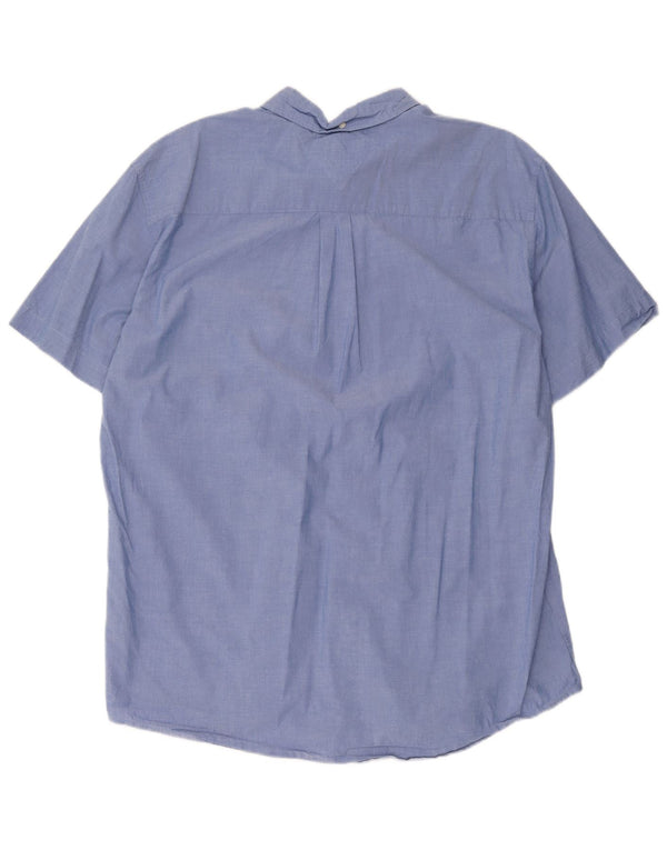 Tommy Hilfiger Camisa masculina de manga curta Classic Fit XL algodão azul