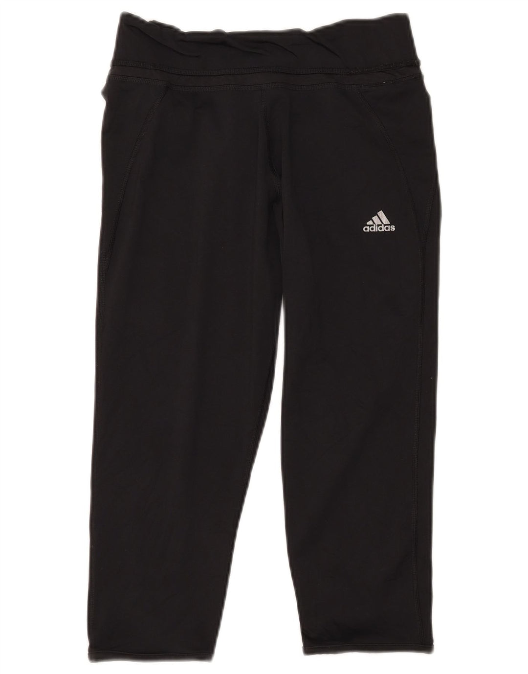 Adidas Womens Climalite Capri Leggings UK 12/14 Médio Preto Poliéster