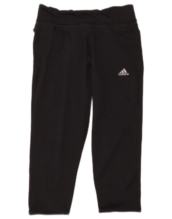 Adidas Womens Climalite Capri Leggings UK 12/14 Médio Preto Poliéster