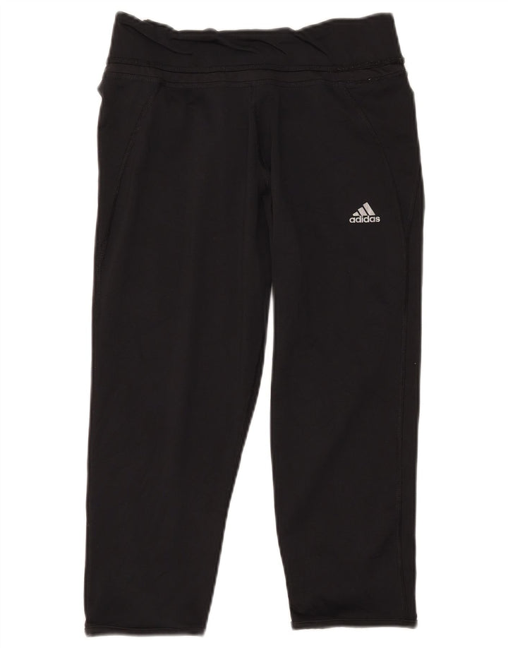 Adidas Womens Climalite Capri Leggings UK 12/14 Médio Preto Poliéster