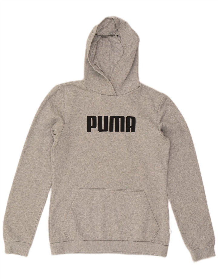 Jumper com capuz gráfico PUMA Boys 15-16 anos algodão cinza
