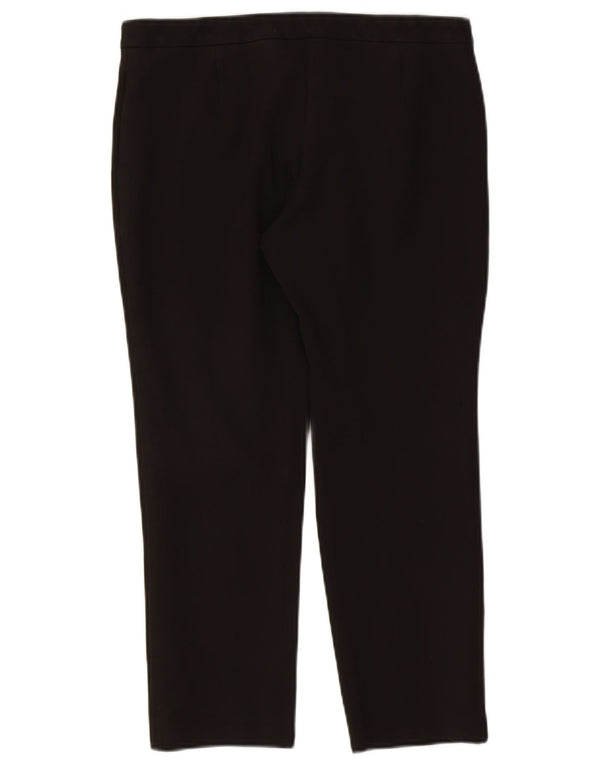 Calça feminina cortada reta Marks & Spencer Reino Unido 12 médio W30 L25 preta