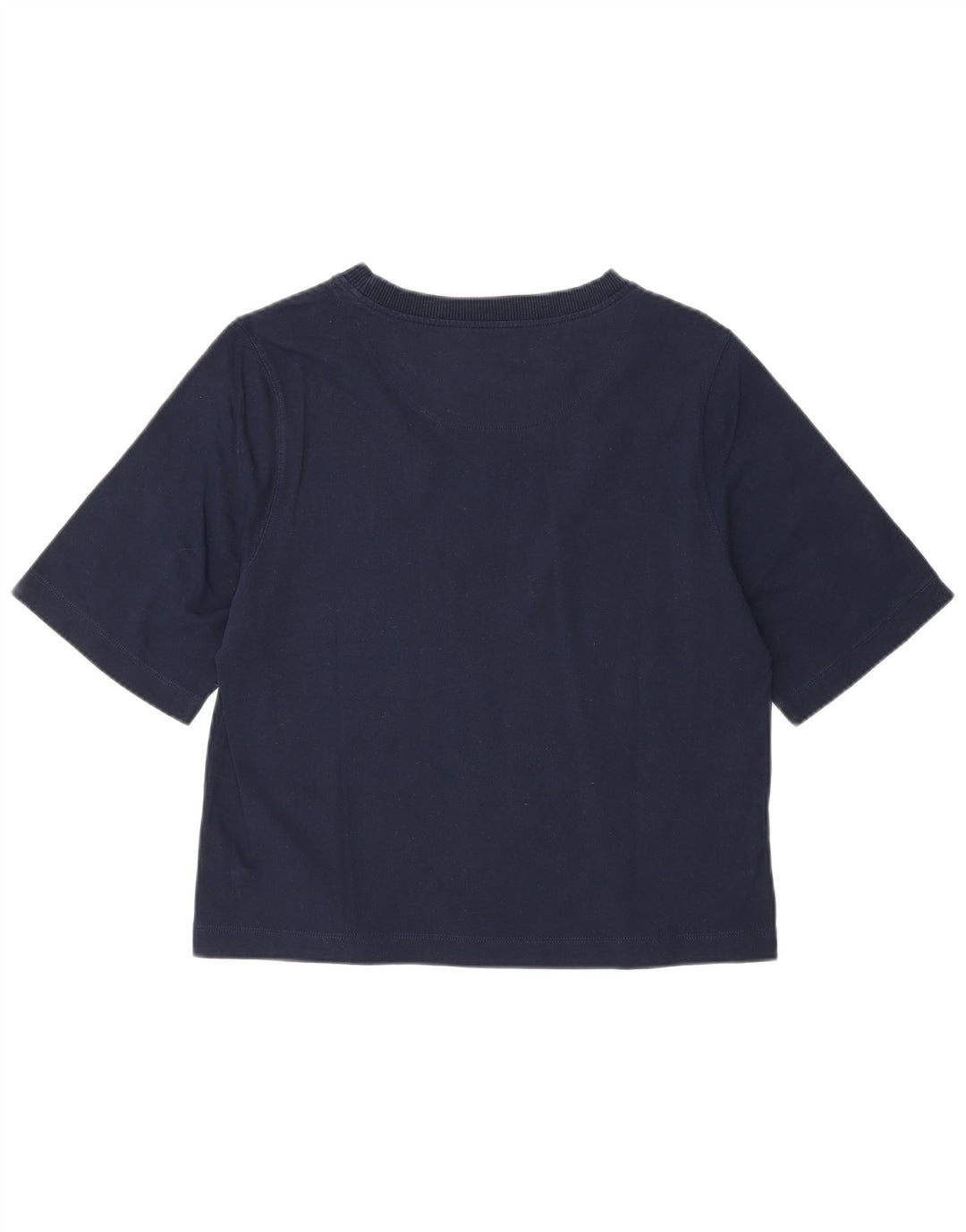 Camiseta feminina regular Benetton UK 12 algodão azul marinho médio
