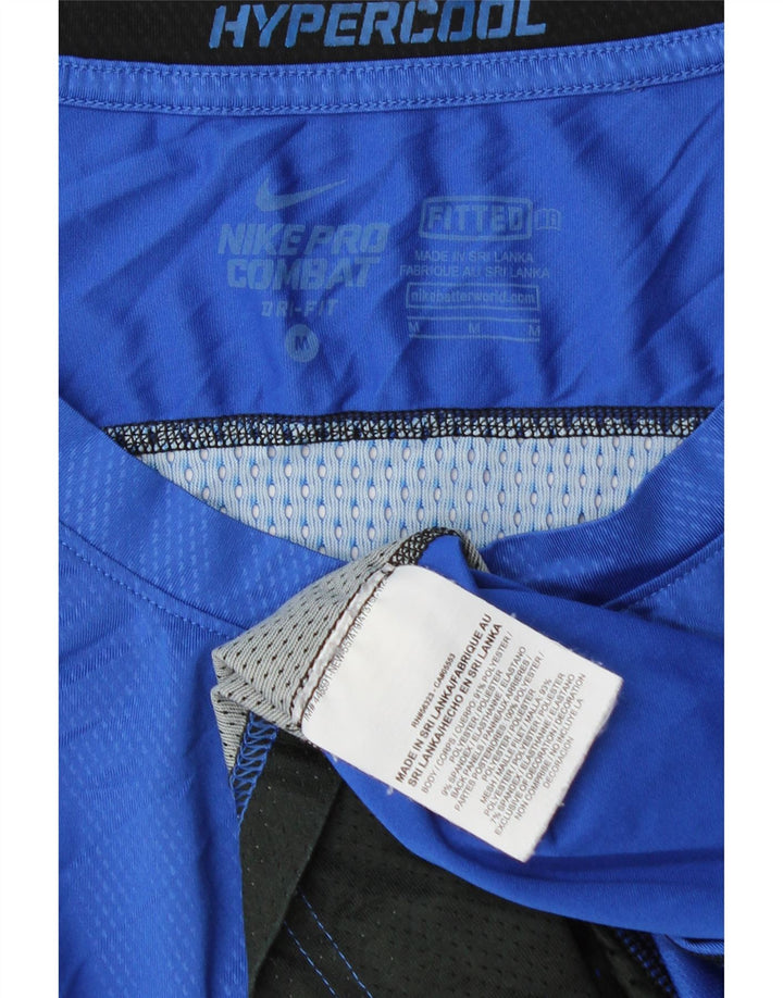 Camiseta Nike masculina gráfica Top médio azul colorblock poliéster