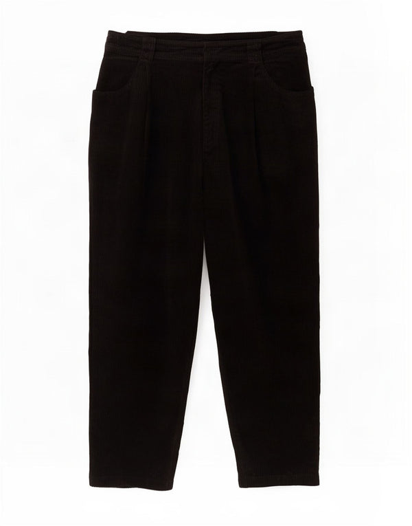 Calça feminina de veludo cotelê Topshop cintura alta UK 18 XL W36 L25 preta