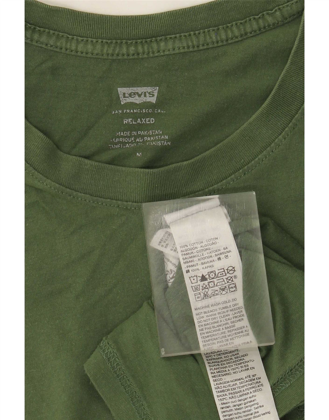 Camiseta masculina relaxada Levi's Top médio algodão verde