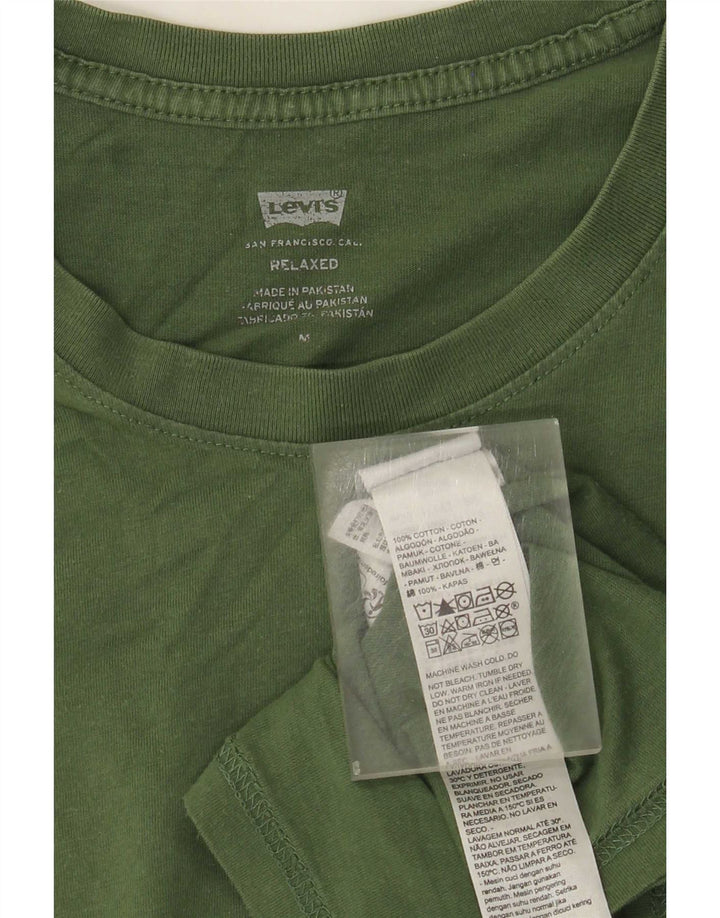 Camiseta masculina relaxada Levi's Top médio algodão verde