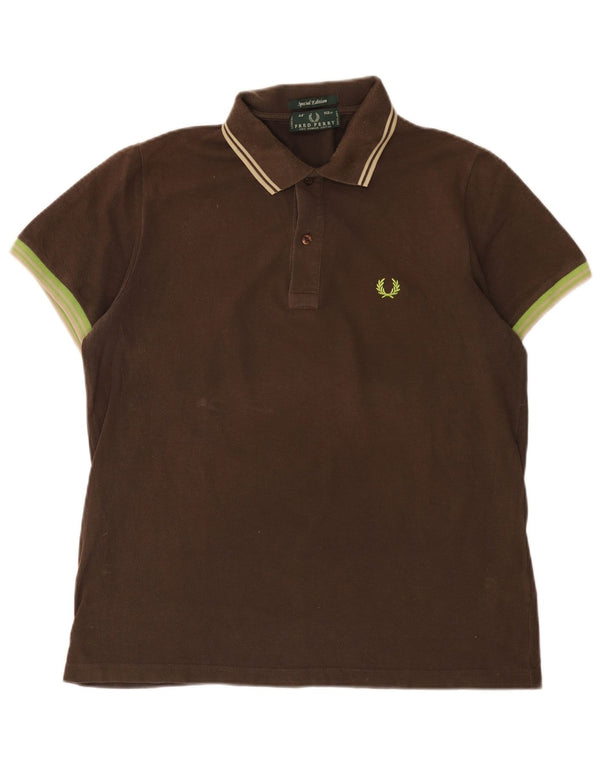 Camisa polo masculina Fred Perry edição especial grande algodão marrom