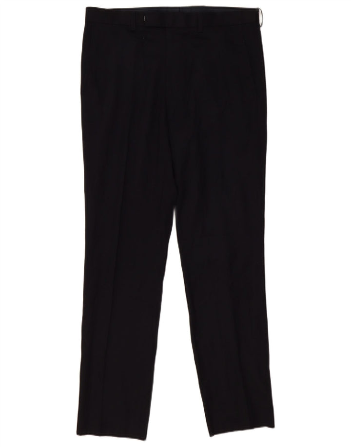 Calça feminina Marks & Spencer Slim Suit W32 L33 azul marinho poliéster