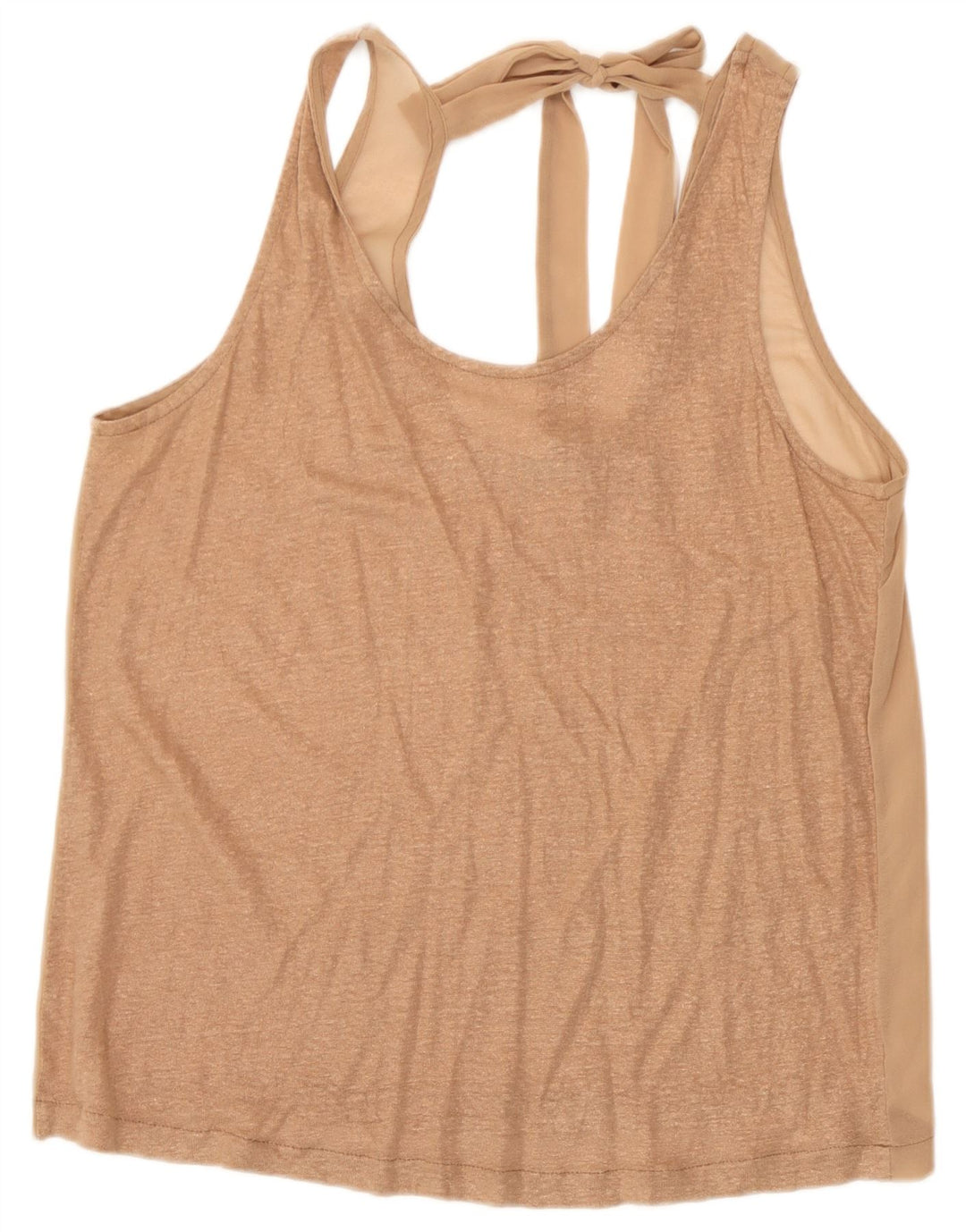 Colete feminino Benetton UK 12 linho bege médio