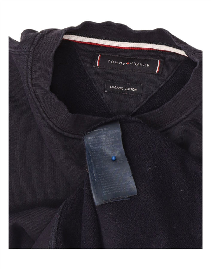 Tommy Hilfiger moletom masculino jumper médio algodão azul marinho