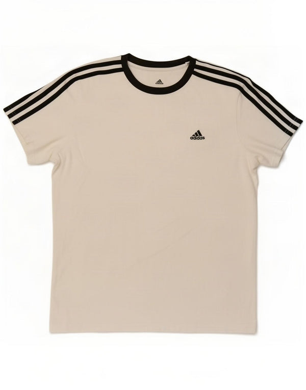 Camiseta feminina Adidas UK 12/14 médio algodão branco
